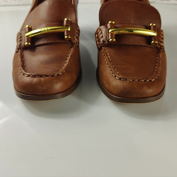 Ralph Lauren Dalena Brown Bit Loafers with Block Heels 7B - Picture 3 of 12